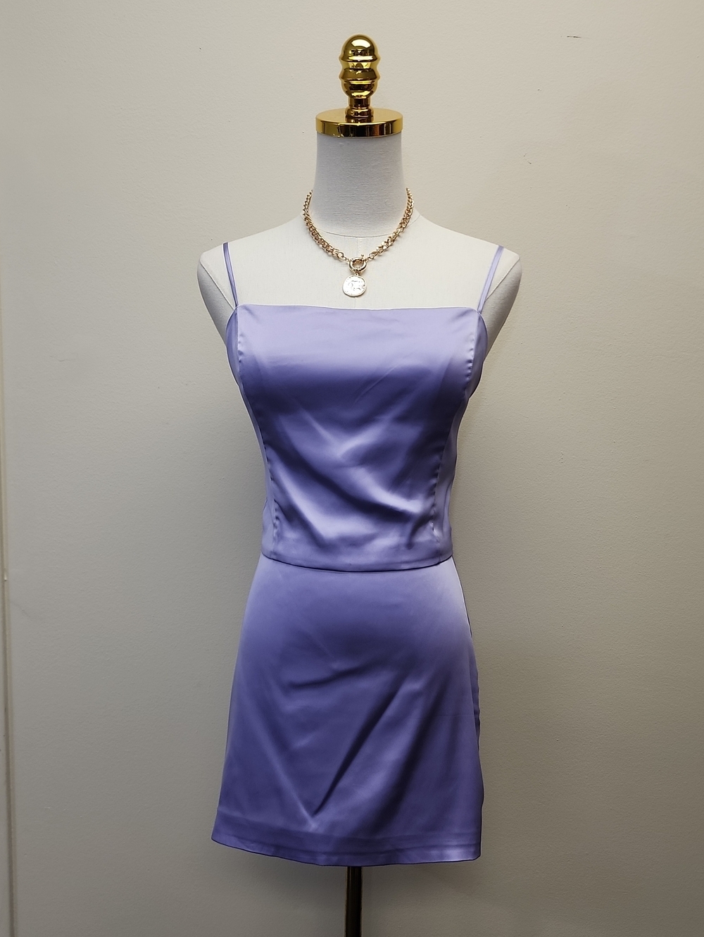 Sunday Best Lilac Satin 2 Piece Cami & Mini Skirt Set Size Medium/10